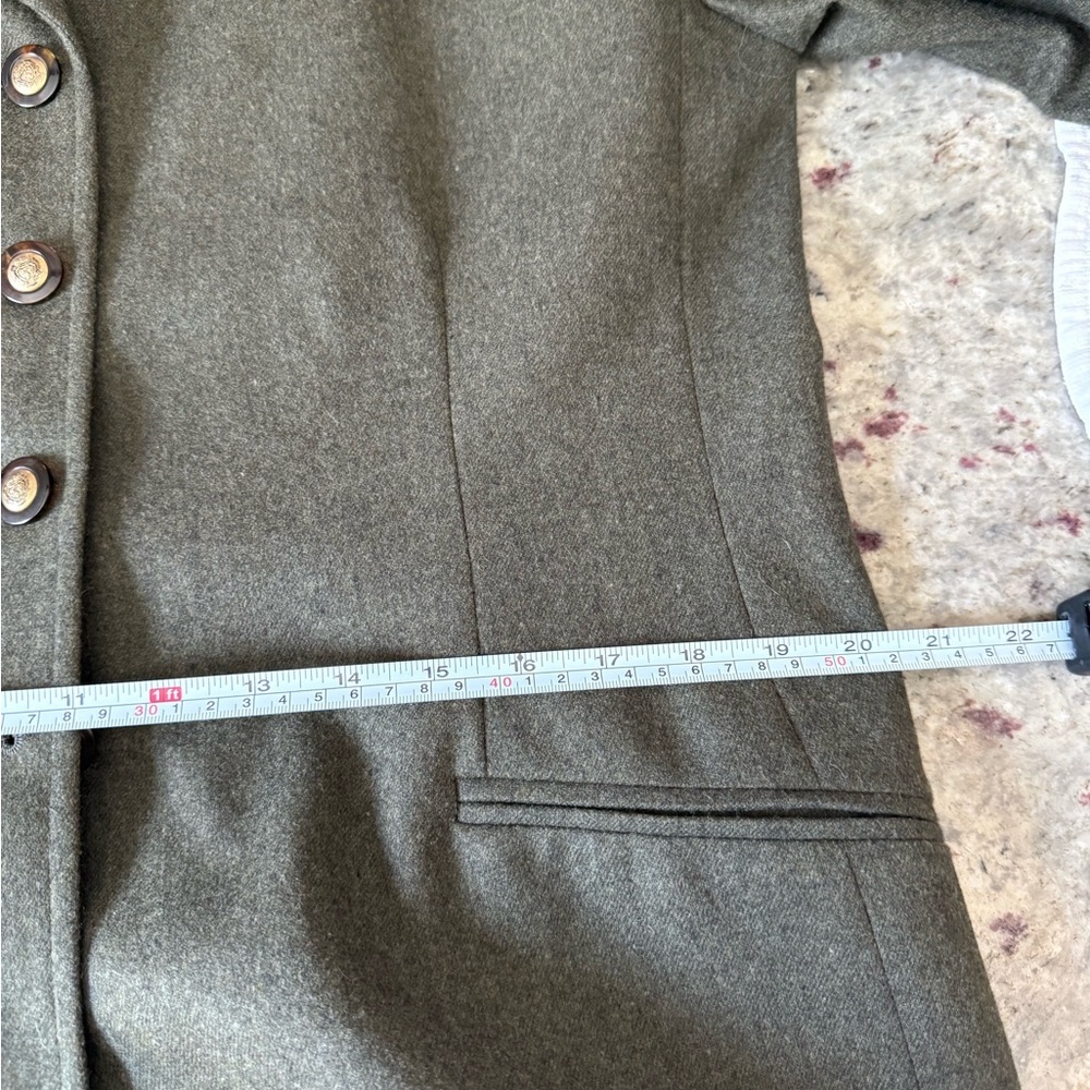 Pendleton Olive Green Wool Blazer with Velvet Collar - Picture 9 of 10